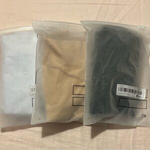 Lot of 3-thin boy shorts-New-1 each tan, white, black, wear under dresses